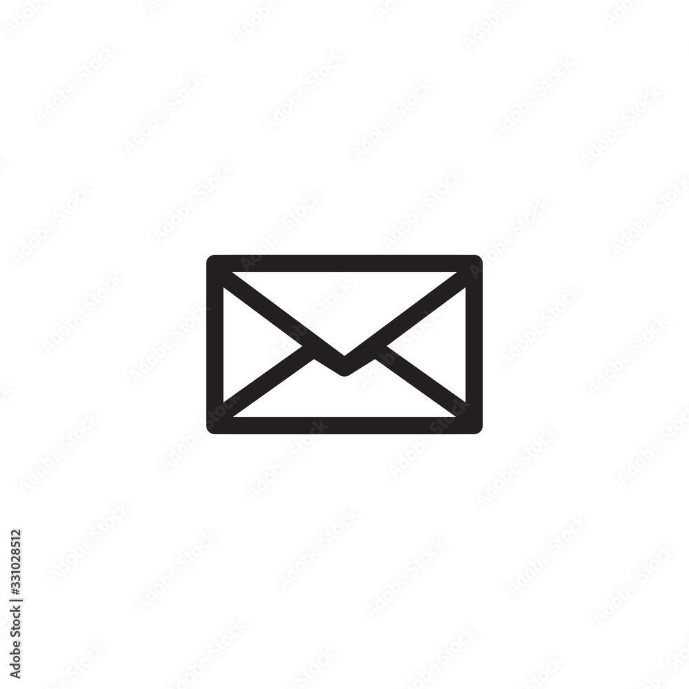outline envelope icon isolated on black background outline envelope icon isolated on black background