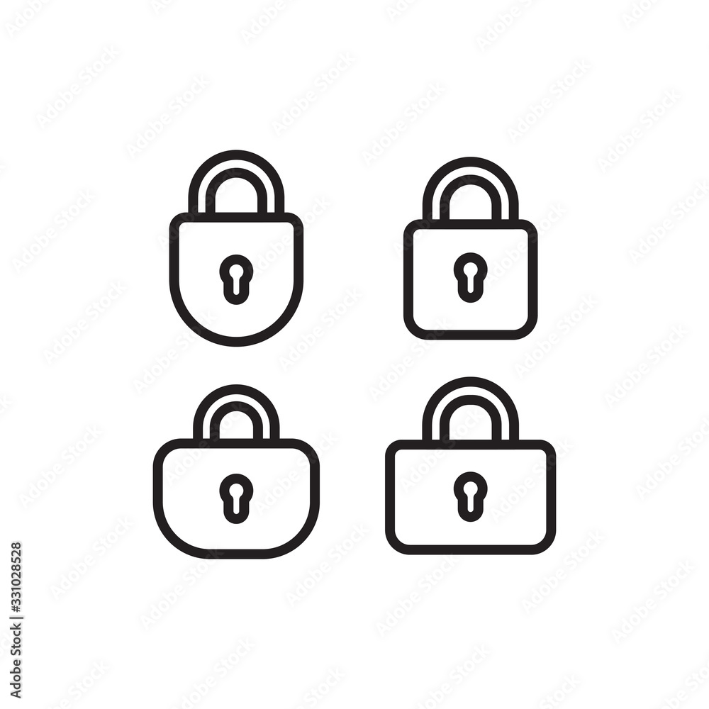 lock icon isolated on white background lock icon isolated on white background