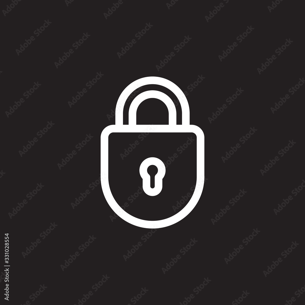 padlock or lock icon isolated on black background padlock or lock icon isolated on black background