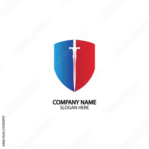 Free Download Shield and Sword logo icon design template.Guardian icon.security element. - GFXLoad
