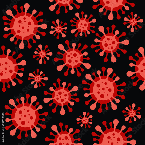 pattern seamless coronavirus COVID-19. virus wuhan from china.