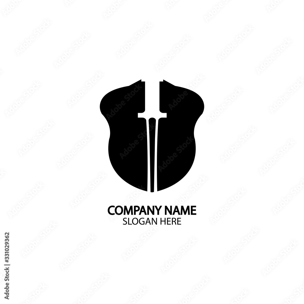 Shield and Sword logo icon design template.Guardian icon.security element. Shield and Sword logo icon design template.Guardian icon.security element.