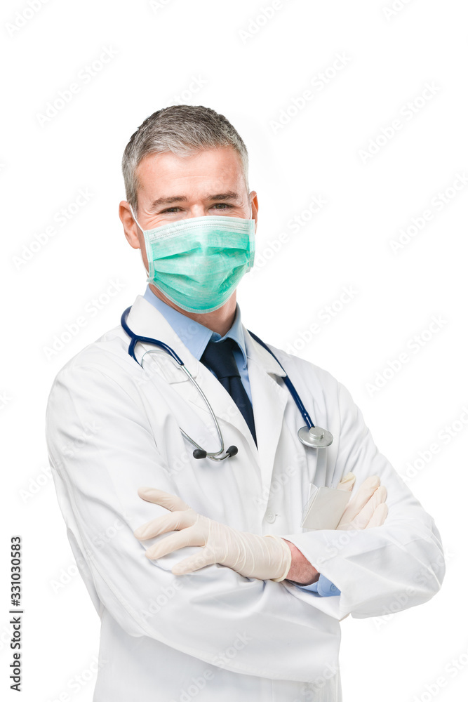 Doctor wearing a surgical or respirator mask Doctor wearing a surgical or respirator mask