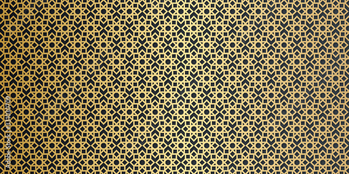 Luxury gold black arabic ramadan background. vector ornamental seamless patterns. Collection of geometric patterns in the oriental style.