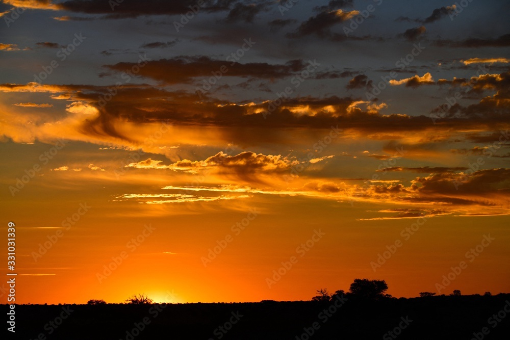 Coucher de soleil sur la campagne Bretonne