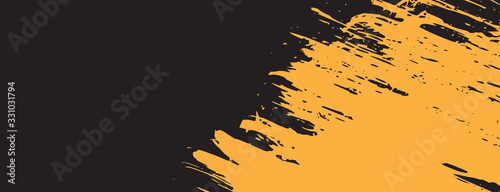 black and yellow background design with grunge or brush . abstract background design