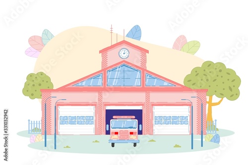 Fototapeta Naklejka Na Ścianę i Meble -  Fire Station Department Building Exterior Design