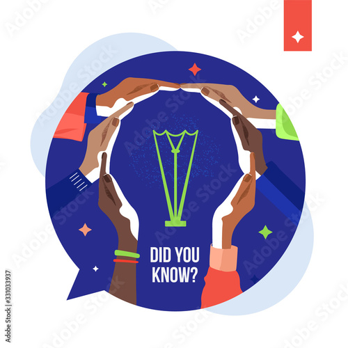 Did you know speech bubble for quiz or ask question design. Interesting fact vector template on white background. Light symbol making by people in label bulb. Social media stickers in teenage style.
