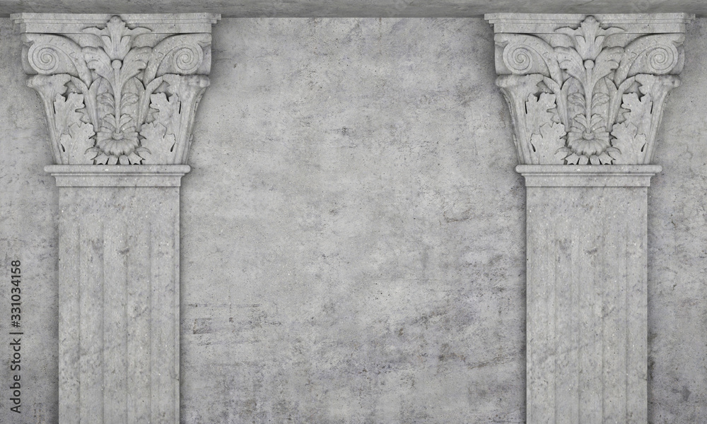 Fotografie two concrete pilasters