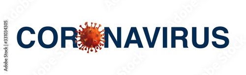 Coronavirus text with 3D microscopic object of novel coronavirus vector illustration background. (2019-nCoV) in china.