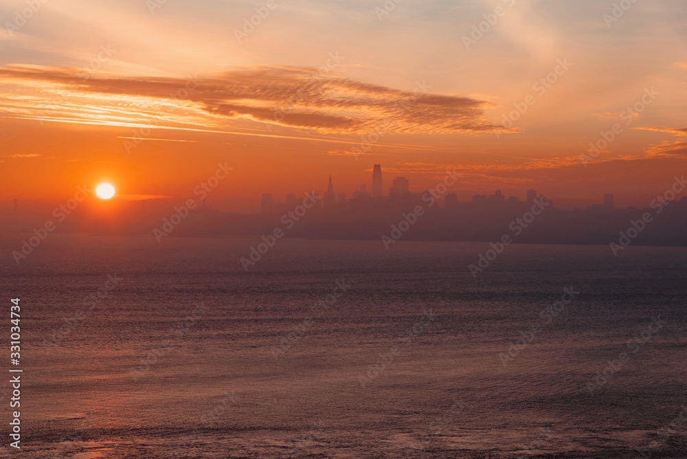 sunrise over San Francisco Bay California over the Golden Gate sunrise over San Francisco Bay California over the Golden Gate