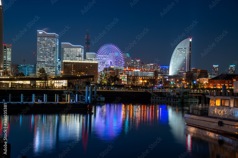 Naklejka premium みなとみらいの夜景