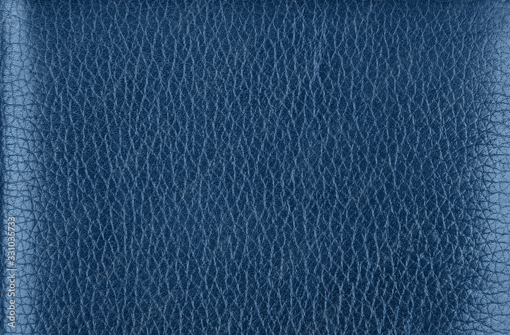 Background texture of blue natural leather grain Background texture of blue natural leather grain
