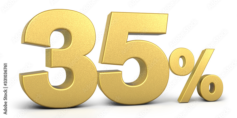 Golden 35 Percent Off Discount Sign, Special Offer 35% Off Discount Tag, Save On 35% Icon, Golden Sale Symbol, Gold Sale thirty five, 3d render Golden 35 Percent Off Discount Sign, Special Offer 35% Off Discount Tag, Save On 35% Icon, Golden Sale Symbol, Gold Sale thirty five, 3d render