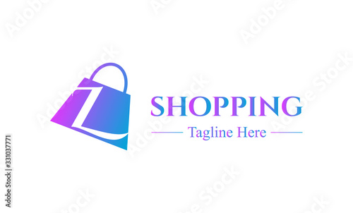 Abstract letter Z with on shopping bag. Abstract shopping logo. Online shop logo