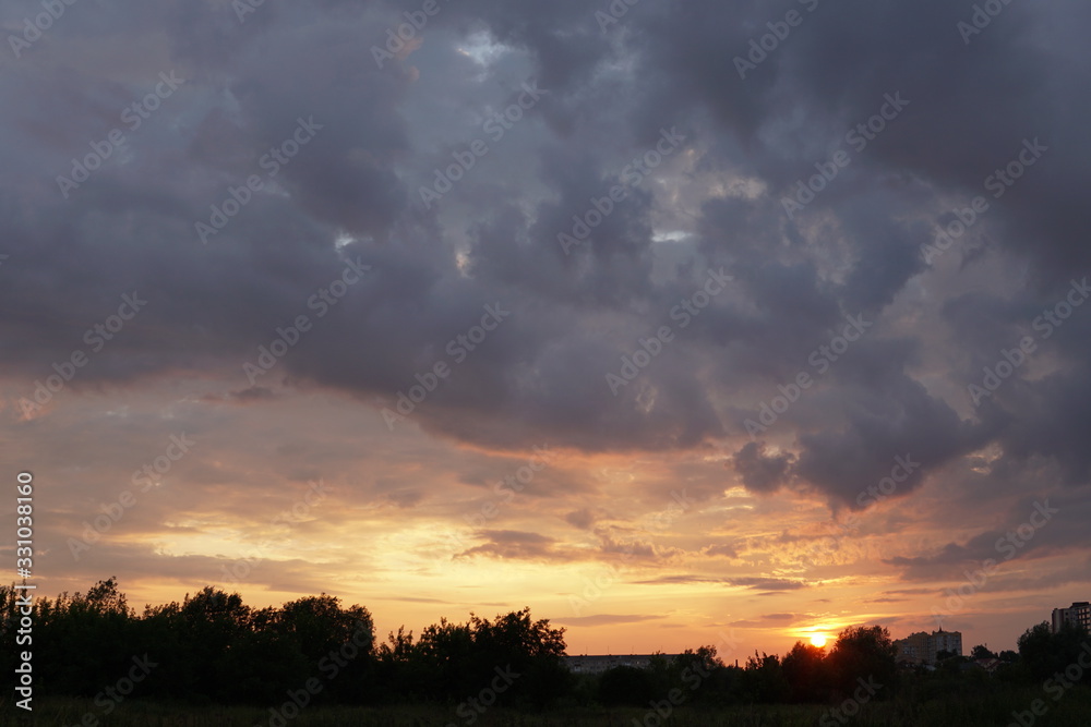 sunset with clouds