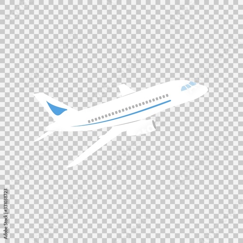 Airplane sign vector icon on a transparent background. Airport airplane illustration. Business concept simple flat pictogram on a white background.