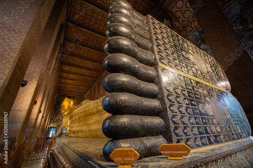 Reclining buddha in Wat Pho in Bangkok