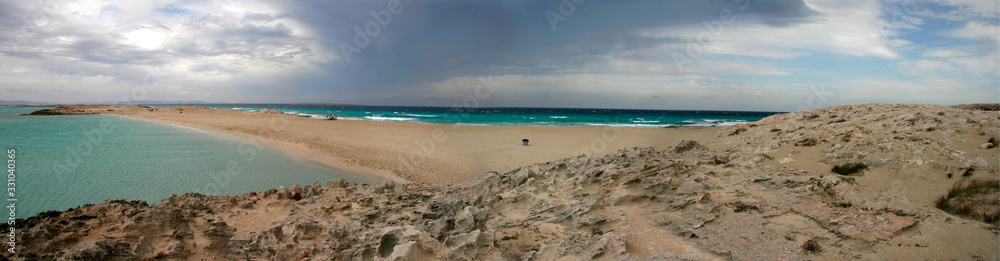  Panoramic image of ibiza and formentera. Illetas Beach