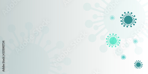 Coronavirus abstract background. Medical background for banner or other design, microorganisms on a light background.