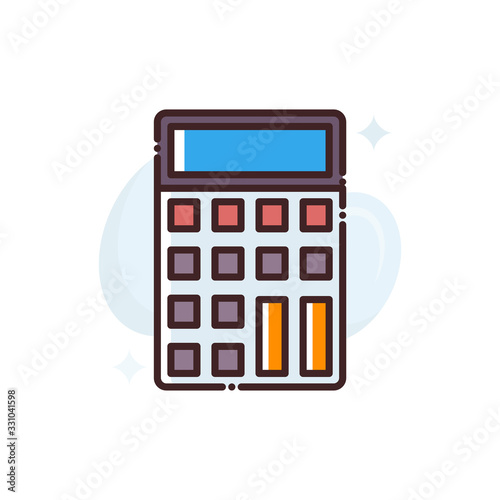Calculator Filled Outline Vector Icon Illustration.