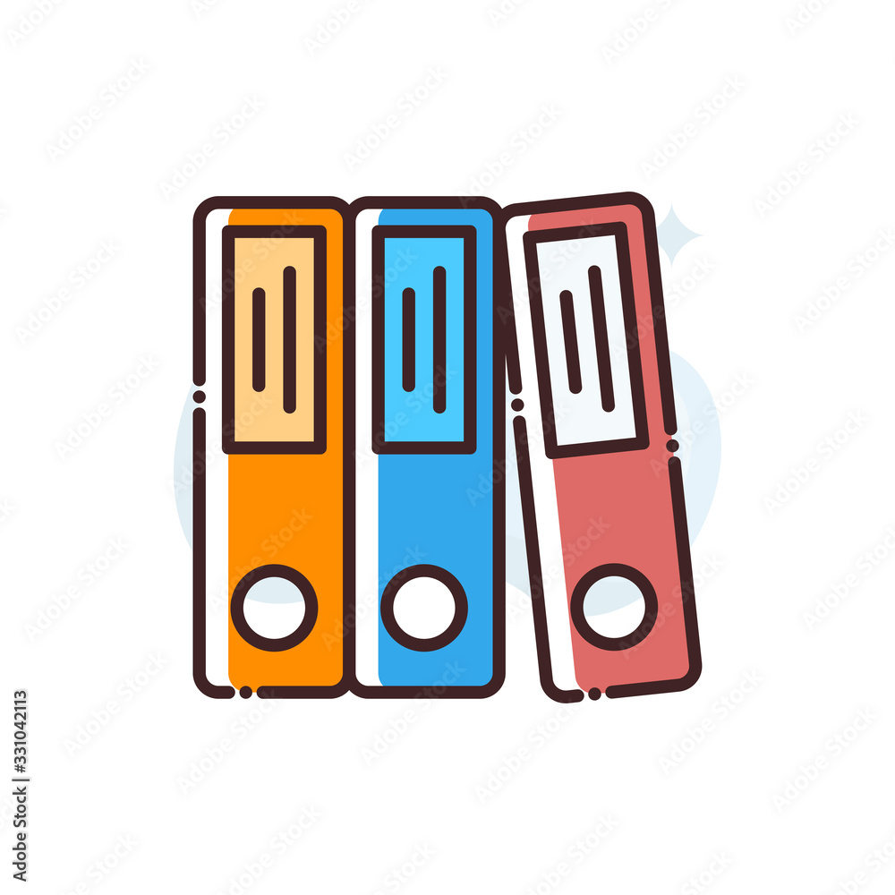 File Folders Filled Outline Vector Icon Illustration. File Folders Filled Outline Vector Icon Illustration.