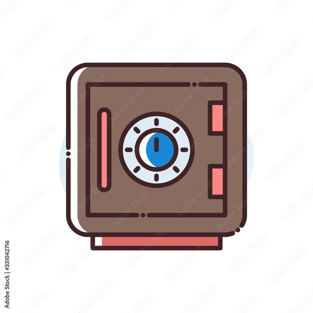 Locker Filled Outline Vector Icon Illustration. Locker Filled Outline Vector Icon Illustration.