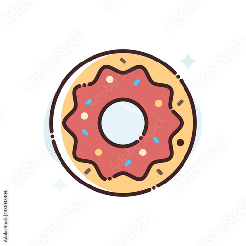Filled Outline Vector Icon Illustration.