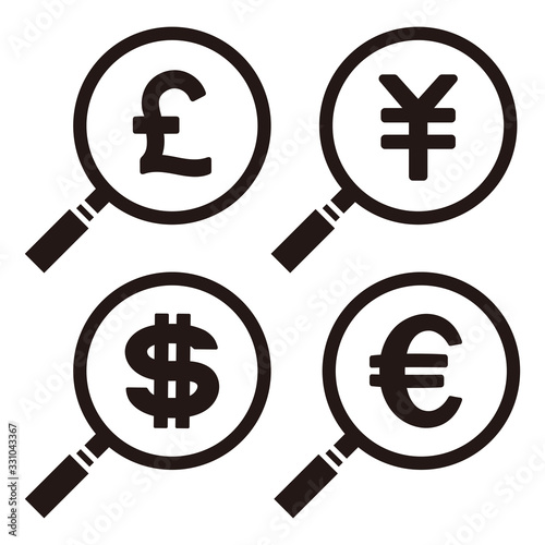 ルーペと通貨記号