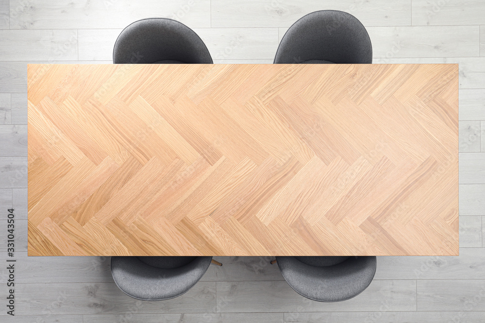 Modern office table with chairs, top view Stock Photo | Adobe Stock
