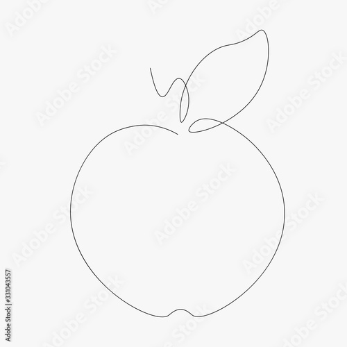 Apple fruit line drawing background vector illustration