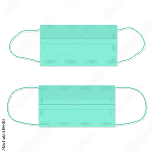 Medical mask flat style. Respiratory medical respiratory mask. Epidemic or protection against contaminated air.