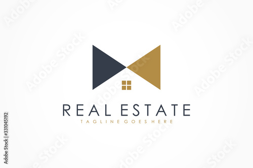 Free Download Black Gold Letter M Real Estate Logo. Construction Architecture Building Logo Design Template Element - GFXLoad