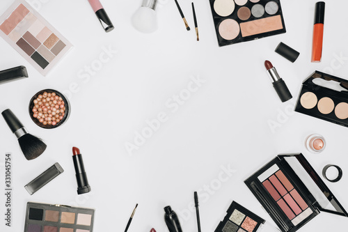 Many professional cosmetics for make up