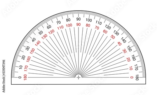 Protractor angles degree measuring tool vector photo
