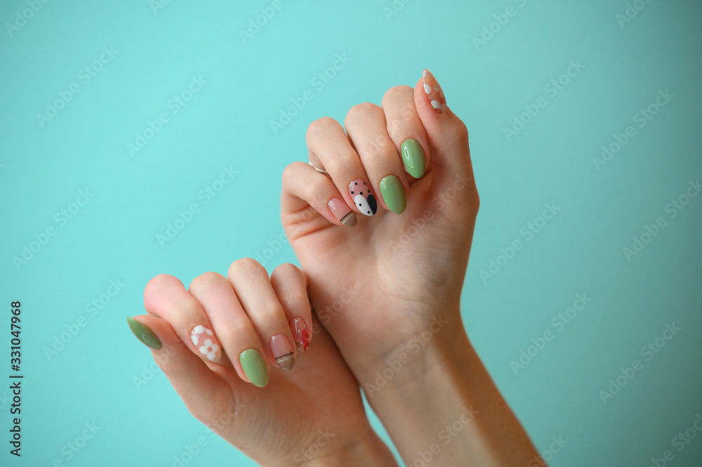 Close up of female hands with beautiful manicure Close up of female hands with beautiful manicure