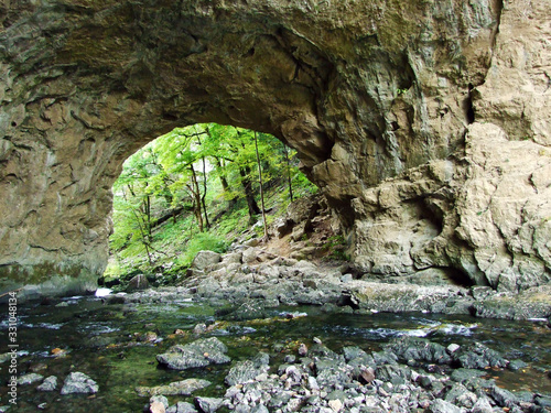 The Big natural bridge in the Rakov Skocjan Valley (Rakek or Notranjski regijski park Rakov Škocjan), Notranjska Regional landscape park Rakov Skocjan - Cerknica, Slovenia (Slovenija)