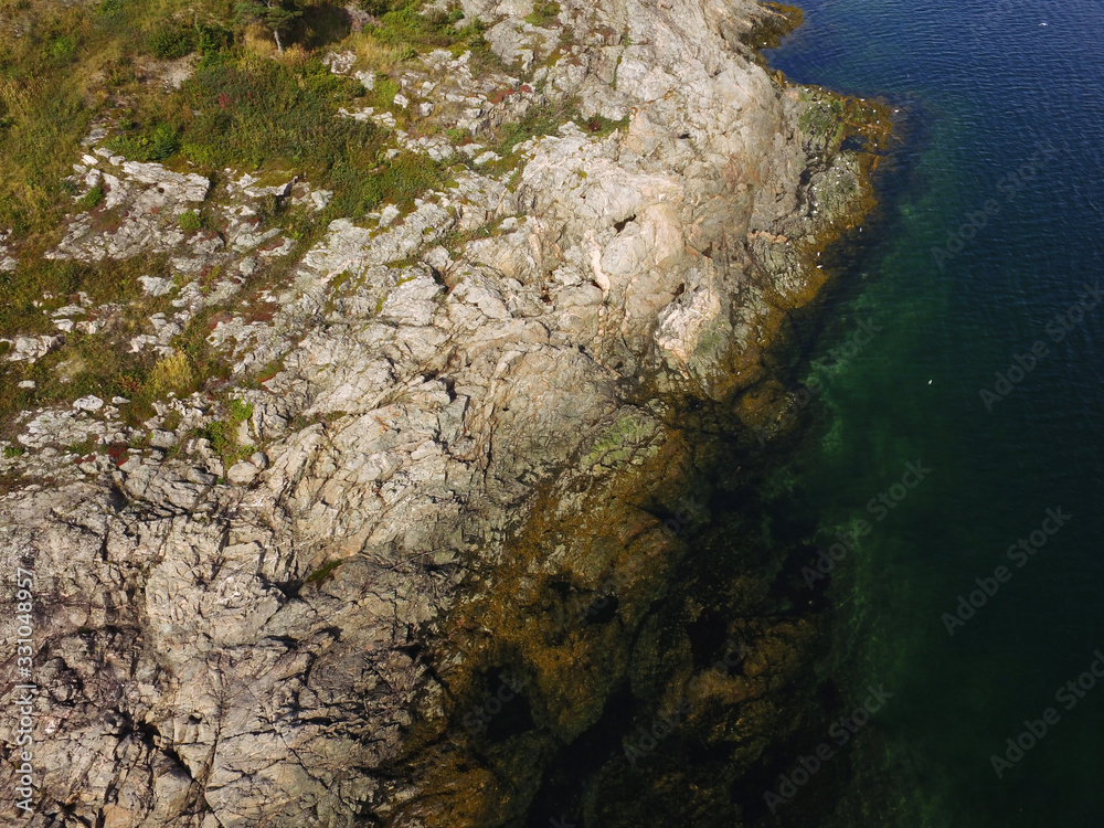 Beautiful rugged coastline aerial Beautiful rugged coastline aerial