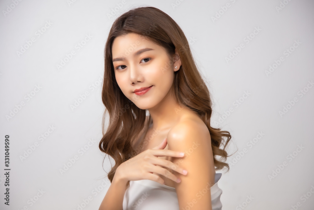 Beautiful Young Asian Woman short hair with Clean Fresh Skin. Face care, Facial treatment, Cosmetology, beauty and healthy skin and cosmetic ideas concept .woman beauty skin isolated . Beautiful Young Asian Woman short hair with Clean Fresh Skin. Face care, Facial treatment, Cosmetology, beauty and healthy skin and cosmetic ideas concept .woman beauty skin isolated .