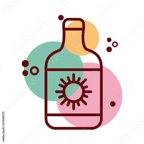 solar blocker bottle line and color style icon