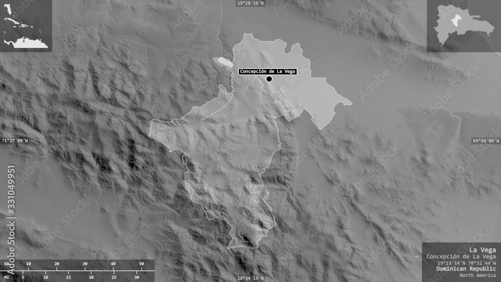 La Vega, Dominican Republic - composition. Grayscale La Vega, Dominican Republic - composition. Grayscale