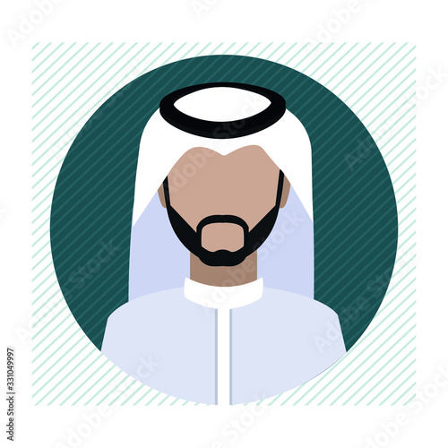 A Saudi man icon wearing shemagh and a thobe