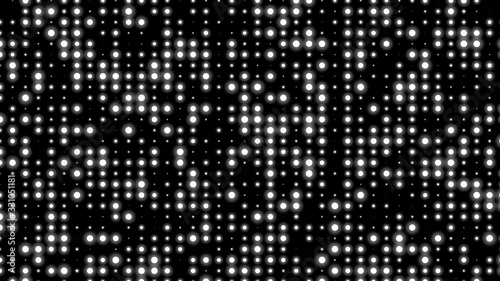 Dot white black pattern gradient texture background. Abstract technology big data digital background. 3d rendering.