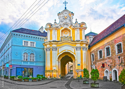 Basilian monastery gate in the Old Town of Vilnius in Lithuania