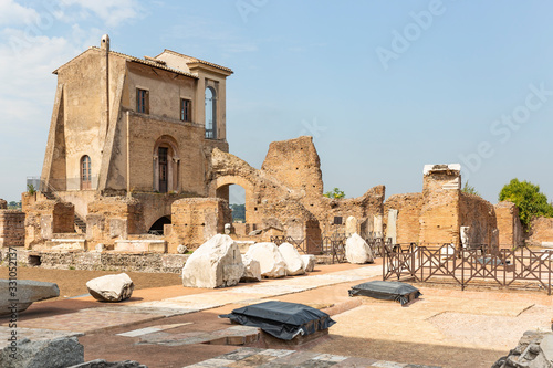 ruins of the house of Livia at the Palatine Hill  Rome  Lazio  Italy
