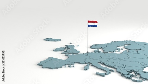 netherlands flag. Europe ma...