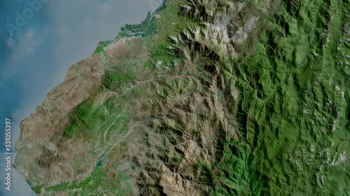 Loja, Ecuador - outlined. Satellite