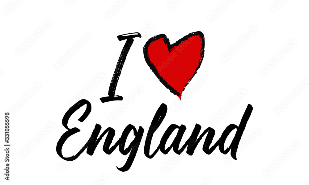 I Love England Creative Cursive Text Typography Template. I Love England Creative Cursive Text Typography Template.