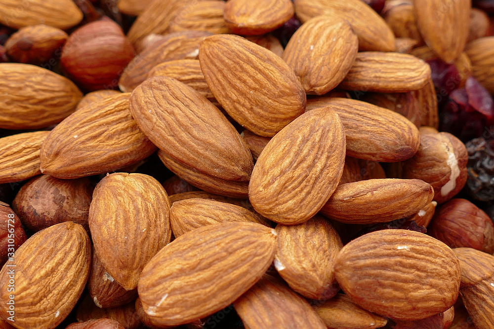 roasted dried almonds, close-up nuts crispy almonds, roasted dried almonds, close-up nuts crispy almonds,