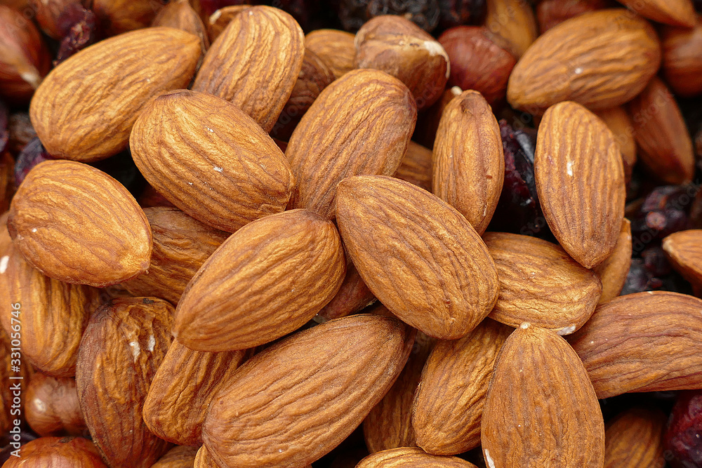 roasted dried almonds, close-up nuts crispy almonds, roasted dried almonds, close-up nuts crispy almonds,